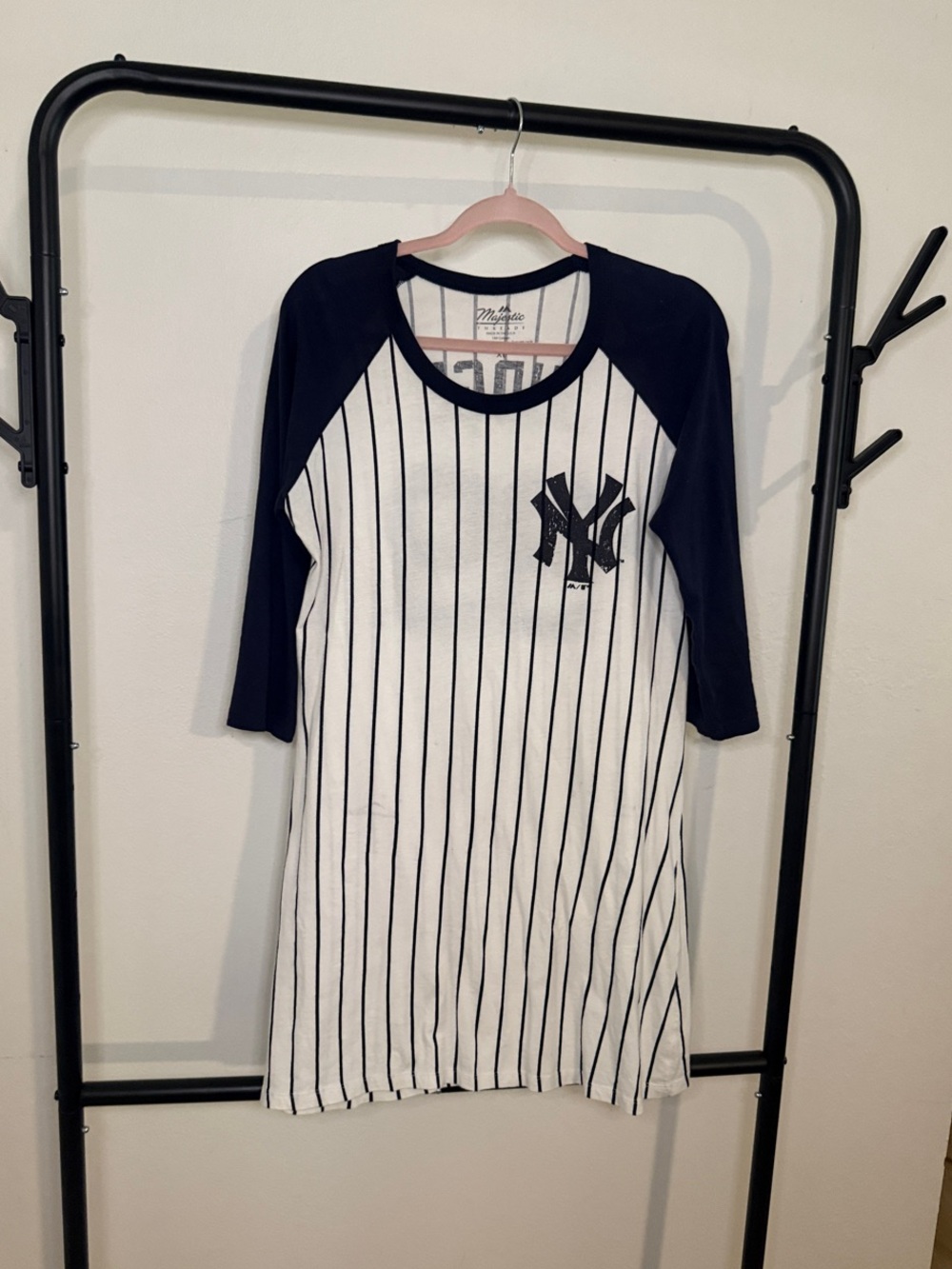 New York Yankees Pinstripe Raglan Mini Dress in White and Navy 💙⚾️🤍